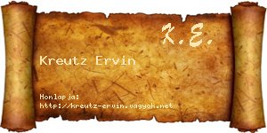 Kreutz Ervin névjegykártya